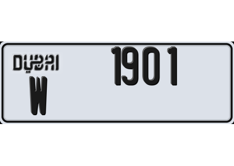 Plate number Dubai 1901 code W for sale