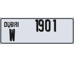 Plate number Dubai 1901 code W for sale