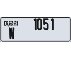 Plate number Dubai 1051 code W for sale